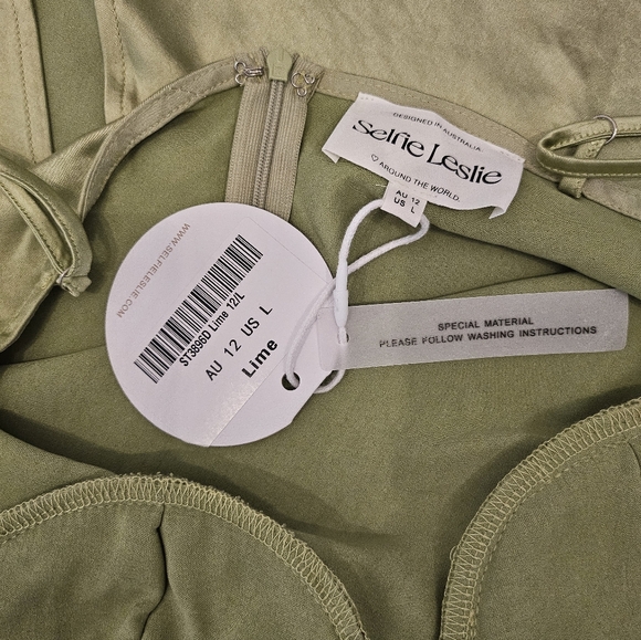 Selfie Leslie Satin Slip Dress with Floral Trim - Picture 8 of 11